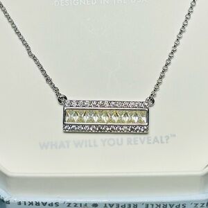 Bomb Party lemon cubic zirconia bar necklace